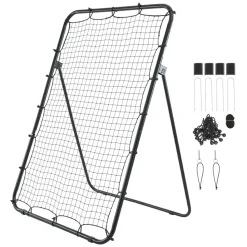 VEVOR Baseball Softball Rebounder Net 4 x 6 ft Pitch Back Trainer Target, 5 Adjustable Angles with Strike Zone, Steel Frame, Bounce Back Net for Pitching & Fielding Training, Return Practice