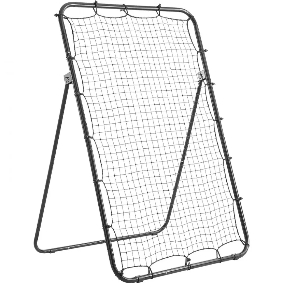 VEVOR Baseball Softball Rebounder Net 4 x 6 ft Pitch Back Trainer Target, 5 Adjustable Angles with Strike Zone, Steel Frame, Bounce Back Net for Pitching & Fielding Training, Return Practice