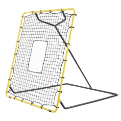 VEVOR Baseball Softball Rebounder Net 4 x 4.5 ft Pitch Back Trainer Target, 4 Adjustable Angles with Strike Zone, Steel Frame, Bounce Back Net for Pitching & Fielding Training, Return Practice