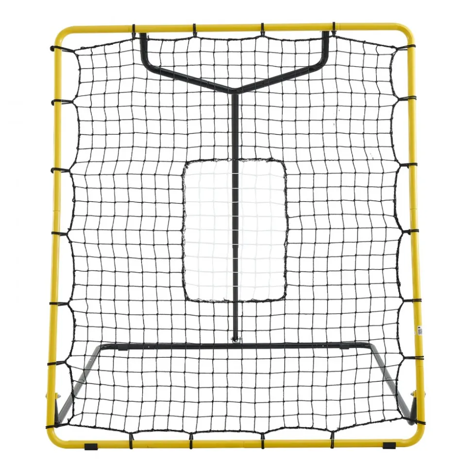 VEVOR Baseball Softball Rebounder Net 4 x 4.5 ft Pitch Back Trainer Target, 4 Adjustable Angles with Strike Zone, Steel Frame, Bounce Back Net for Pitching & Fielding Training, Return Practice