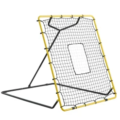 VEVOR Baseball Softball Rebounder Net 4 x 4.5 ft Pitch Back Trainer Target, 4 Adjustable Angles with Strike Zone, Steel Frame, Bounce Back Net for Pitching & Fielding Training, Return Practice