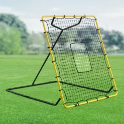 VEVOR Baseball Softball Rebounder Net 4 x 4.5 ft Pitch Back Trainer Target, 4 Adjustable Angles with Strike Zone, Steel Frame, Bounce Back Net for Pitching & Fielding Training, Return Practice