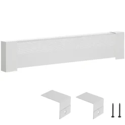 VEVOR Baseboard Heater Covers, Basic Series 3 ft Standard Electric Heating Unit Front Cover for Home Improvement, Heavy-duty Steel, Easy Installation for Bedroom Replacing Old Cover, White