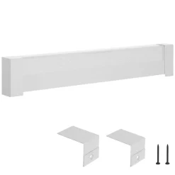 VEVOR Baseboard Heater Covers, Basic Series 4 ft Standard Electric Heating Unit Front Cover for Home Improvement, Heavy-duty Steel, Easy Installation for Bedroom Replacing Old Cover, White