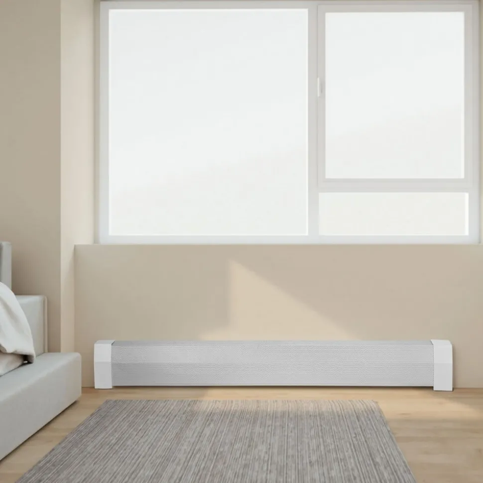VEVOR Baseboard Heater Covers, Premium Series 5 ft Standard Electric Heating Unit Front Cover for Home Improvement, Heavy-duty Steel, Easy Installation for Bedroom Replacing Old Cover, White
