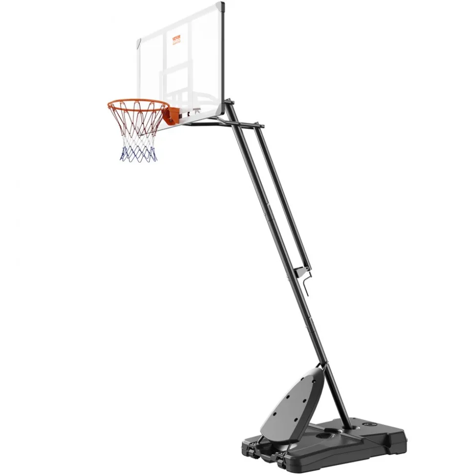 VEVOR Basketball Hoop, 7.6-10 ft Adjustable Height Portable Backboard System, 54 inch Basketball Hoop & Goal, Kids & Adults Basketball Set with Wheels, Stand, and Fillable Base, for Outdoor/Indoor