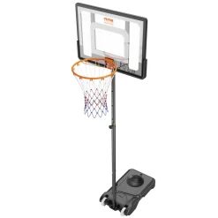 VEVOR Basketball Hoop, 4-10 ft Adjustable Height Portable Backboard System, 44 inch Basketball Hoop & Goal, Kids & Adults Basketball Set with Wheels, Stand, and Fillable Base, for Outdoor/Indoor