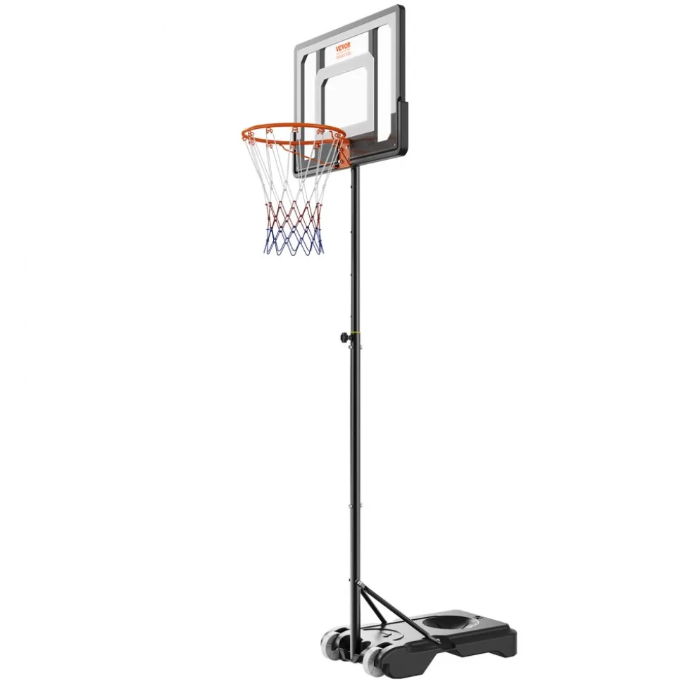 VEVOR Basketball Hoop, 5-7 ft Adjustable Height Portable Backboard System, 32 inch Basketball Hoop & Goal, Kids & Adults Basketball Set with Wheels, Stand, and Fillable Base, for Outdoor/Indoor