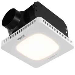 VEVOR Bathroom Exhaust Fan, 110 CFM High-Efficiency Ventilation, 1.5sones Low Noise Operation All-Copper Motor, Energy-Saving Bathroom Ceiling Fan, No Need For Attic Access, For Various Ceilings