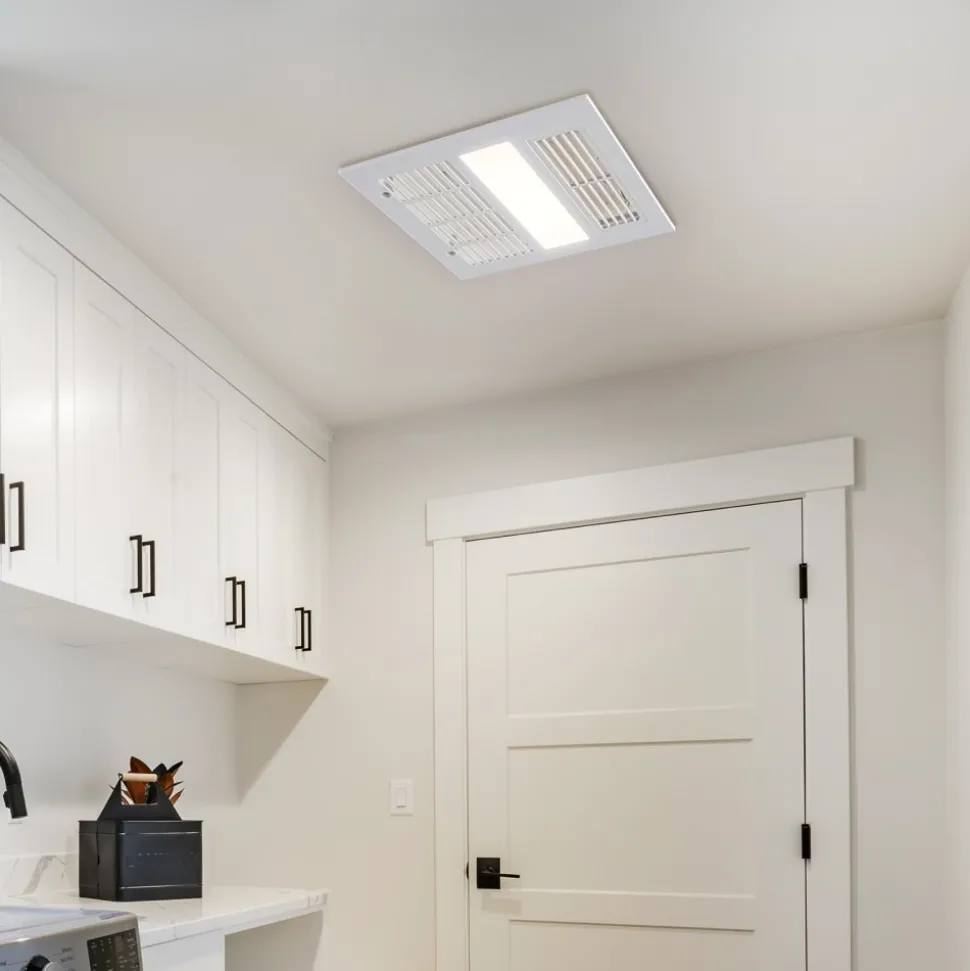 VEVOR Bathroom Exhaust Fan, 1500W Heating, 110 CFM High-Efficiency Ventilation, 1.5sones Low Noise Operation, Energy-Saving Bathroom Ceiling Fan, For Various Ceilings