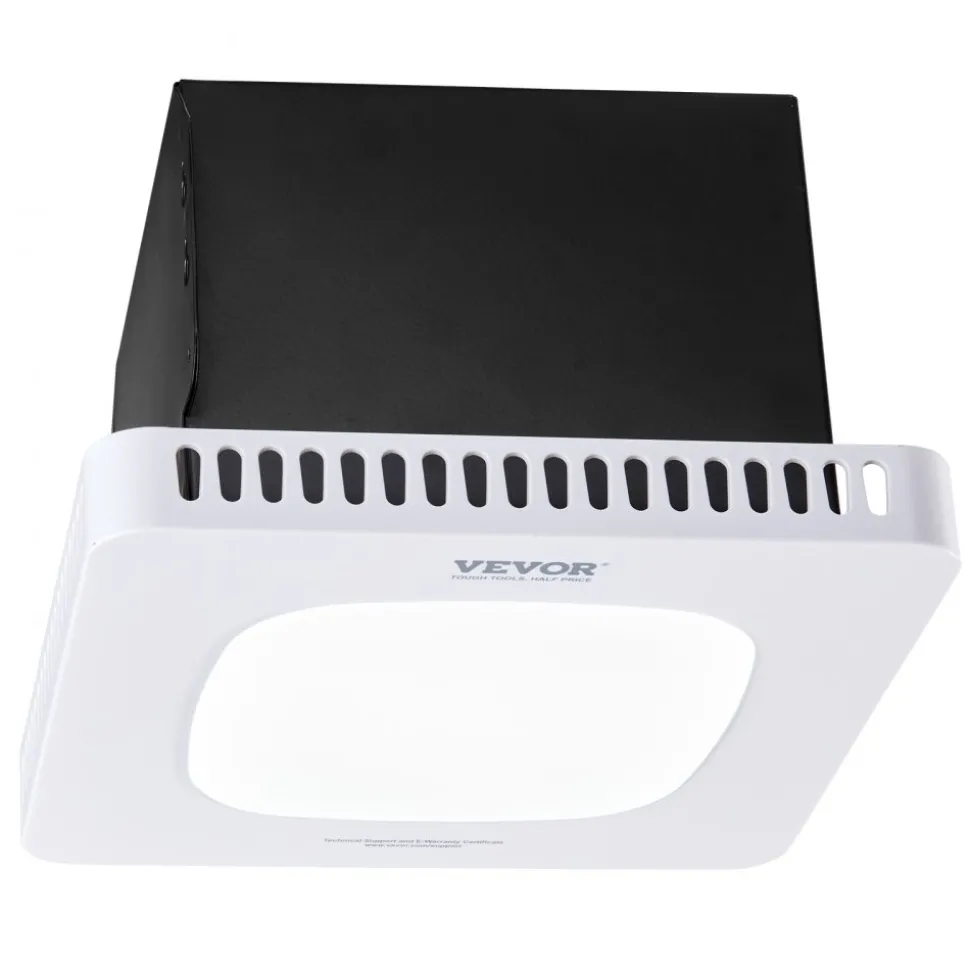 VEVOR Bathroom Exhaust Fan with LED Light, 130 CFM Bathroom Vent Three Gear Color Temp, 1.5 Sones Low-Noise, Premium AC Motor Ceiling Fan for Laundry Room, Storage Room, Home Ventilation, White