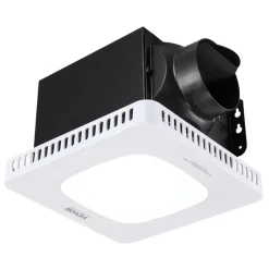 VEVOR Bathroom Exhaust Fan with LED Light, 110 CFM Bathroom Vent Three Gear Color Temp, 1.5 Sones Low-Noise, Premium AC Motor Ceiling Fan for Laundry Room, Storage Room, Home Ventilation, White