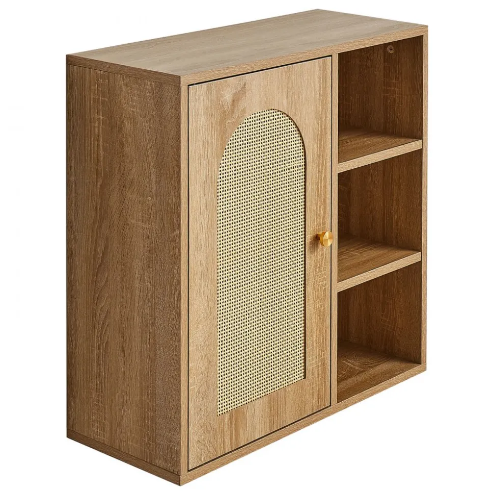 VEVOR Bathroom Wall Cabinet, Door and Adjustable Shelf with 5 Height Levels, Over the Toilet Storage Medicine Cabinet Wall Mounted, Hanging Organizer with Shelves for Laundry Room Kitchen Restroom