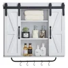 VEVOR Bathroom Wall Cabinet, 2 Doors and Adjustable Shelf, Over the Toilet Storage Medicine Cabinet Wall Mounted, Hanging Organizer with Open Partition/Towel Bar/Hooks for Laundry Room Kitchen, White