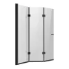 VEVOR Bathtub Shower Door, 51 in. W x 56 in. H, Frameless Foldable Hinged Shower Door, Tri-Fold Shower Glass Door with 1/4 in Tempered Glass Door, 180°Rotating and Folding Design, for Bathtub, Black