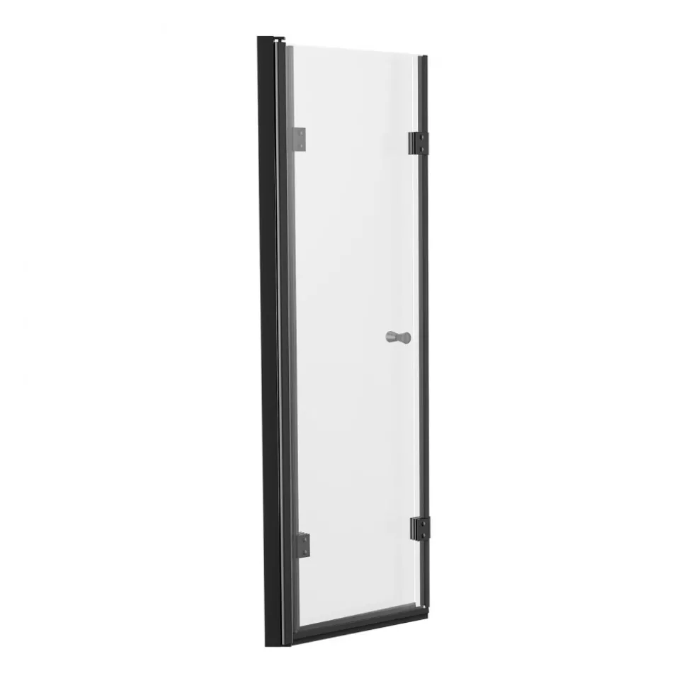 VEVOR Bathtub Shower Door, 51 in. W x 56 in. H, Frameless Foldable Hinged Shower Door, Tri-Fold Shower Glass Door with 1/4 in Tempered Glass Door, 180°Rotating and Folding Design, for Bathtub, Black