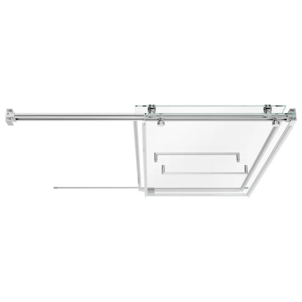 VEVOR Bathtub Shower Door 60"W x 60"H Frameless Bypass Sliding Doors Silver, 5/16" Clear Tempered Glass, Double Sliding Tub Shower Doors with 2 Stainless Steel Handles, Nano Coating, for Bathroom Tubs