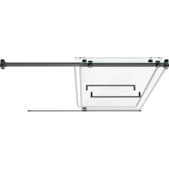 VEVOR Bathtub Shower Door 60"W x 60"H Frameless Bypass Sliding Doors Black, 5/16" Clear Tempered Glass, Double Sliding Tub Shower Doors with 2 Stainless Steel Handles, Nano Coating, for Bathroom Tubs