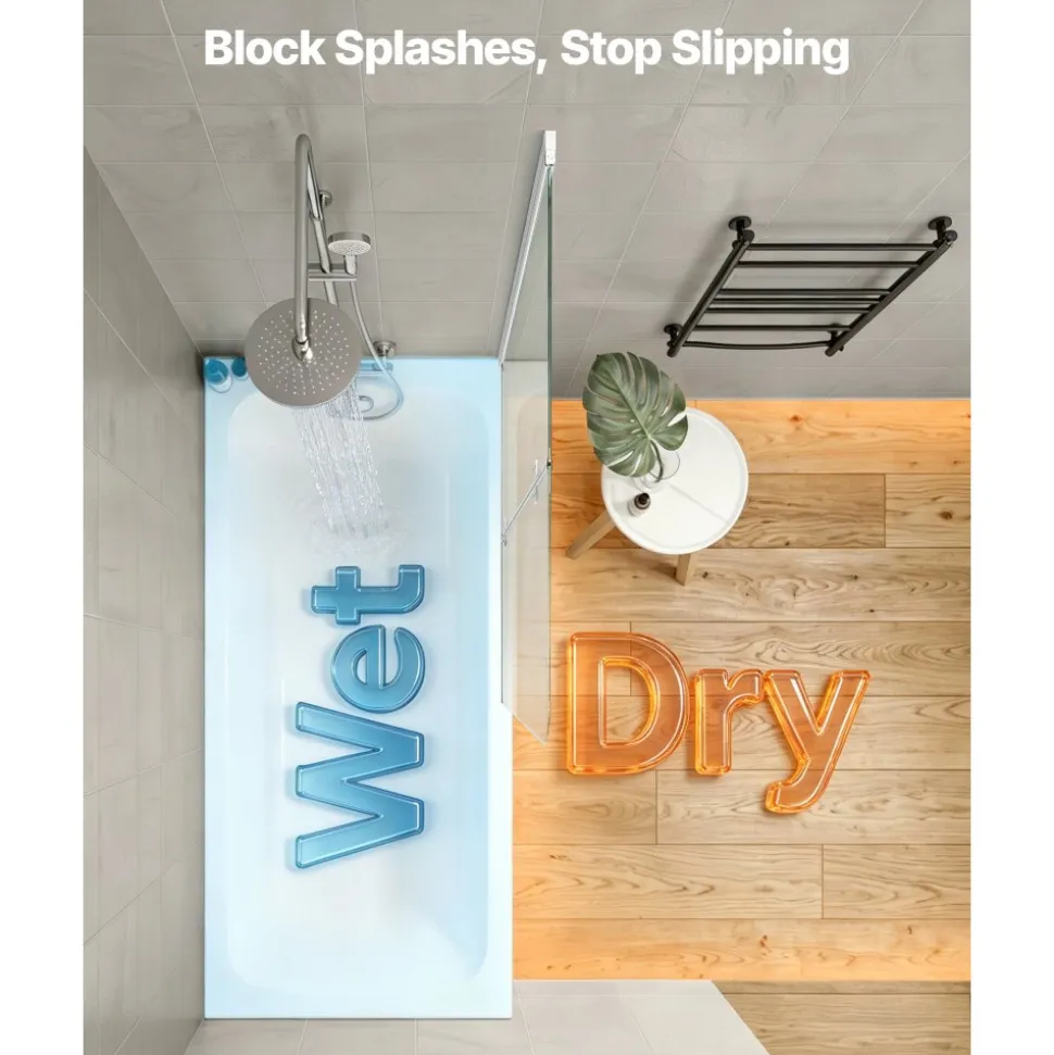 VEVOR Bathtub Shower Door 60" W x 60" H Semi-Frameless Sliding Door Black, 5/16" Thick Clear Tempered Glass, Sliding Tub Shower Door with 2 Stainless Steel Handles, Nano Coating, for Bathroom Tubs