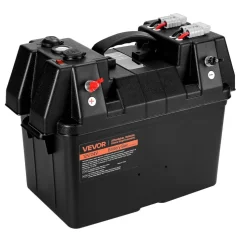 VEVOR Battery Box, Group 24/31 Trolling Motor Battery Box, 12V/24V Marine Batteries Case with PP Shell and Dual Straps, Smart Batteries Case, Suitable for Trolling Motor, Marine,RV & Solar Panel