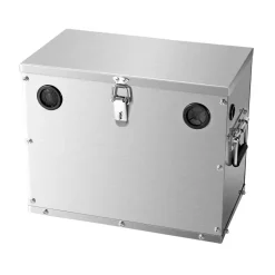 VEVOR Battery Box, Group 24/31 Trolling Motor Battery Box, Marine Batteries Case with Lock, Handles and Rubber-Grommet Cable Holes, Stainless Steel Shell, Suitable for Cars, Boats & Trolling Motors