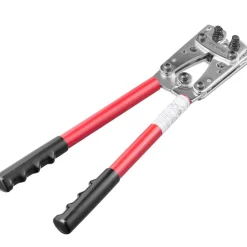 VEVOR Battery Cable Lug Crimping Tool, 10-1/0AWG with Cable Cutter and 48PCS Copper Ring Terminals, 6 Wire Sizes Crimping Die and 100pcs Heat Shrink Tubes, for Heavy Duty Wire Lugs