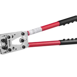 VEVOR Battery Cable Lug Crimping Tool, 10-1/0AWG with Cable Cutter and 48PCS Copper Ring Terminals, 6 Wire Sizes Crimping Die and 100pcs Heat Shrink Tubes, for Heavy Duty Wire Lugs
