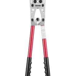 VEVOR Battery Cable Lug Crimping Tool, 10-1/0AWG with Cable Cutter and 48PCS Copper Ring Terminals, 6 Wire Sizes Crimping Die and 100pcs Heat Shrink Tubes, for Heavy Duty Wire Lugs