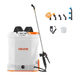 VEVOR Battery Powered Backpack Sprayer, 3.2 Gal Powerful Electric Backpack Sprayer, 2 Retractable Wands & 5 Nozzles, Adjustable 0-90 PSI, 2 Hour Runtime, Portable Weed Sprayers for Yard Garden Lawn