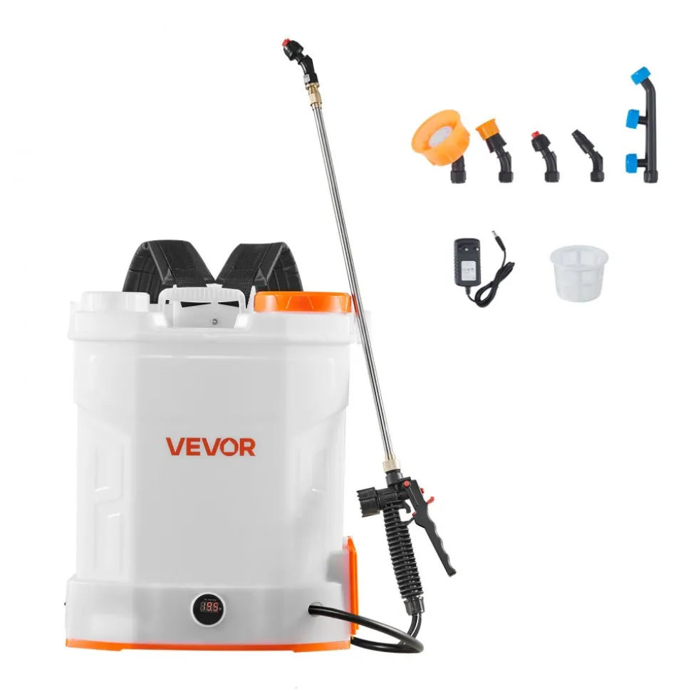 VEVOR Battery Powered Backpack Sprayer, 3.2 Gal Powerful Electric Backpack Sprayer, 2 Retractable Wands & 5 Nozzles, Adjustable 0-90 PSI, 2 Hour Runtime, Portable Weed Sprayers for Yard Garden Lawn