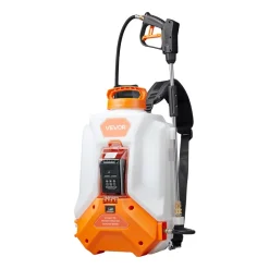 VEVOR Battery Powered Backpack Sprayer, 4 Gallons Electric Backpack Sprayer, 2 Wands & 8 Nozzles, Adjustable 0-90 PSI, 4H Runtime, Portable Yard Garden Lawn Sprayers for Weeding Spraying Cleaning