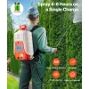 VEVOR Battery Powered Backpack Sprayer, 0-90 PSI Adjustable Pressure, 4 Gallon Tank, Back Pack Sprayer with 8 Nozzles and 2 Wands, 12V 8Ah Battery, Wide Mouth Lid for Weeding, Spraying, Cleaning