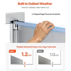VEVOR BBQ Access Door, 30W x 21H Inch Double Outdoor Kitchen Door, Stainless Steel Flush Mount Door, Wall Vertical Door with Handles and Vents, for BBQ Island, Grilling Station, Outside Cabinet