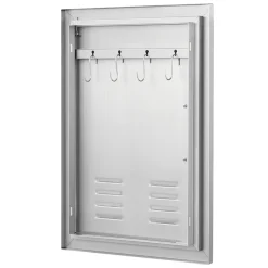 VEVOR BBQ Access Door, 17W x 24H Inch Single Outdoor Kitchen Door, Stainless Steel Flush Mount Door, Wall Vertical Door with Handle, Vents and Hook, for BBQ Island, Grilling Station, Outside Cabinet
