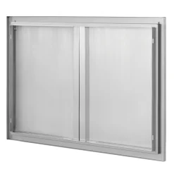 VEVOR BBQ Access Door, 26W x 24H Inch Double Outdoor Kitchen Door, Stainless Steel Flush Mount Door, Wall Vertical Door with Recessed Handles , for BBQ Island, Grilling Station, Outside Cabinet