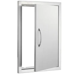 VEVOR BBQ Access Door, 17W x 24H Inch Single Outdoor Kitchen Door, Stainless Steel Flush Mount Door, Wall Vertical Door with Handle, for BBQ Island, Grilling Station, Outside Cabinet