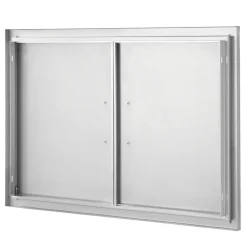 VEVOR BBQ Access Door, 28W x 19H Inch Double Outdoor Kitchen Door, Stainless Steel Flush Mount Door, Wall Vertical Door with Handles, for BBQ Island, Grilling Station, Outside Cabinet
