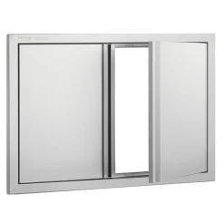 VEVOR BBQ Access Door, 17W x 24H Inch Single Outdoor Kitchen Door, Stainless Steel Flush Mount Door, Wall Vertical Door with Recessed Handle, for BBQ Island, Grilling Station, Outside Cabinet