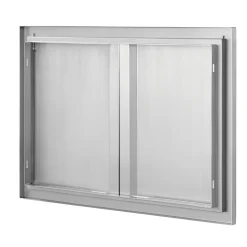 VEVOR BBQ Access Door, 17W x 24H Inch Single Outdoor Kitchen Door, Stainless Steel Flush Mount Door, Wall Vertical Door with Recessed Handle, for BBQ Island, Grilling Station, Outside Cabinet
