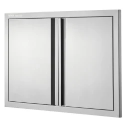 VEVOR BBQ Access Door, 17W x 24H Inch Single Outdoor Kitchen Door, Stainless Steel Flush Mount Door, Wall Vertical Door with Recessed Handle, for BBQ Island, Grilling Station, Outside Cabinet