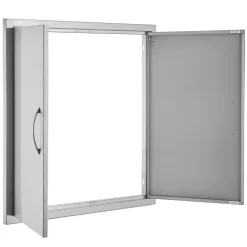 VEVOR BBQ Access Door, 31W x 31H Inch Double Outdoor Kitchen Door, Stainless Steel Flush Mount Door, Wall Vertical Door with Handles, for BBQ Island, Grilling Station, Outside Cabinet
