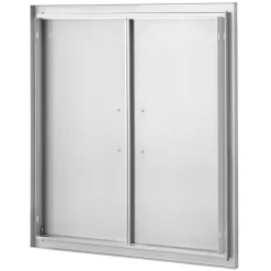 VEVOR BBQ Access Door, 31W x 31H Inch Double Outdoor Kitchen Door, Stainless Steel Flush Mount Door, Wall Vertical Door with Handles, for BBQ Island, Grilling Station, Outside Cabinet