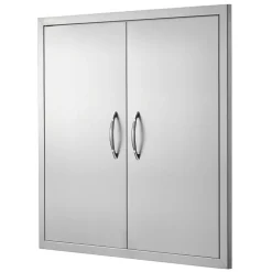 VEVOR BBQ Access Door, 31W x 31H Inch Double Outdoor Kitchen Door, Stainless Steel Flush Mount Door, Wall Vertical Door with Handles, for BBQ Island, Grilling Station, Outside Cabinet