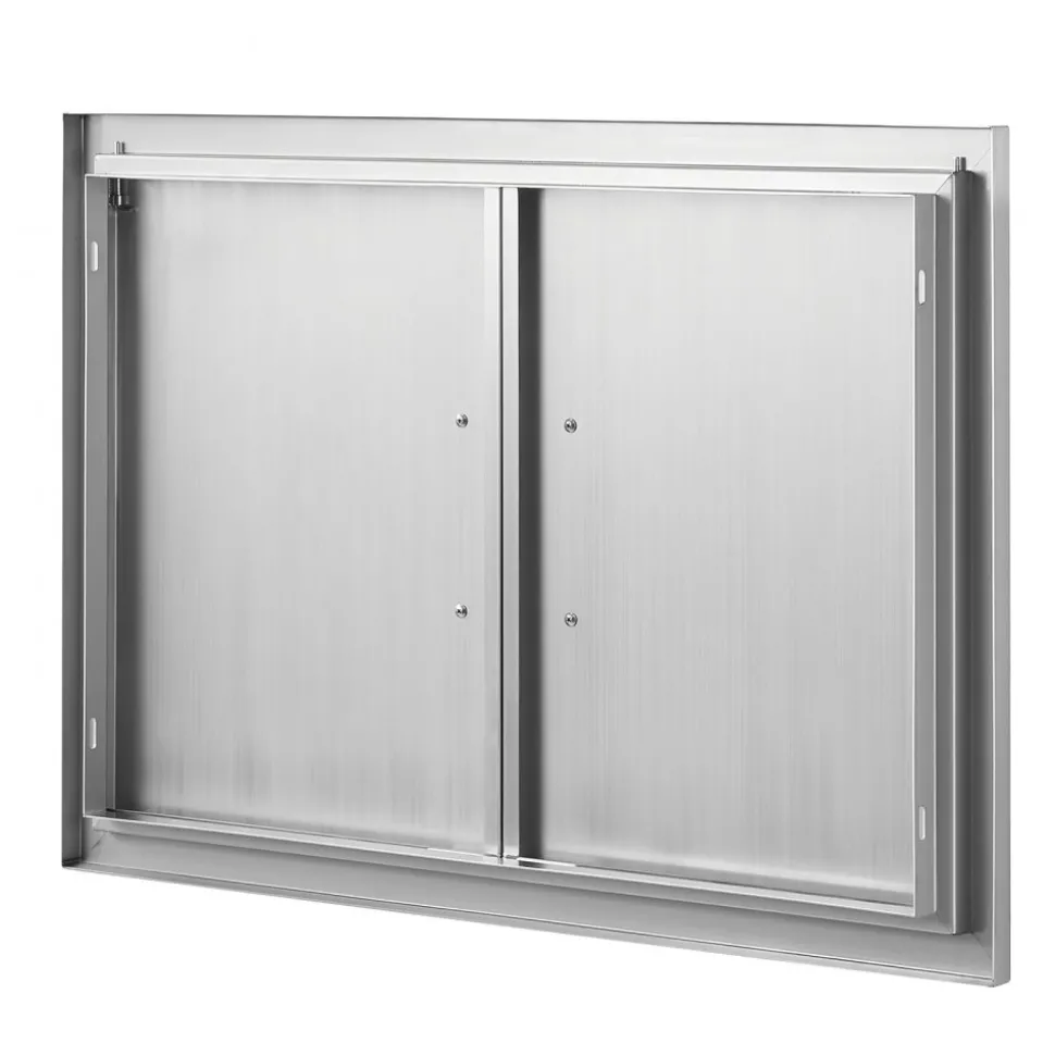 VEVOR BBQ Access Door, 20W x 27H Inch Single Outdoor Kitchen Door, Stainless Steel Flush Mount Door, Wall Vertical Door with Handle, for BBQ Island, Grilling Station, Outside Cabinet