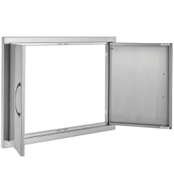 VEVOR BBQ Access Door, 20W x 27H Inch Single Outdoor Kitchen Door, Stainless Steel Flush Mount Door, Wall Vertical Door with Handle, for BBQ Island, Grilling Station, Outside Cabinet