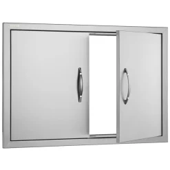 VEVOR BBQ Access Door, 20W x 27H Inch Single Outdoor Kitchen Door, Stainless Steel Flush Mount Door, Wall Vertical Door with Handle, for BBQ Island, Grilling Station, Outside Cabinet
