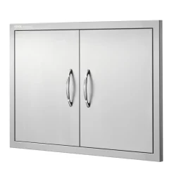 VEVOR BBQ Access Door, 20W x 27H Inch Single Outdoor Kitchen Door, Stainless Steel Flush Mount Door, Wall Vertical Door with Handle, for BBQ Island, Grilling Station, Outside Cabinet