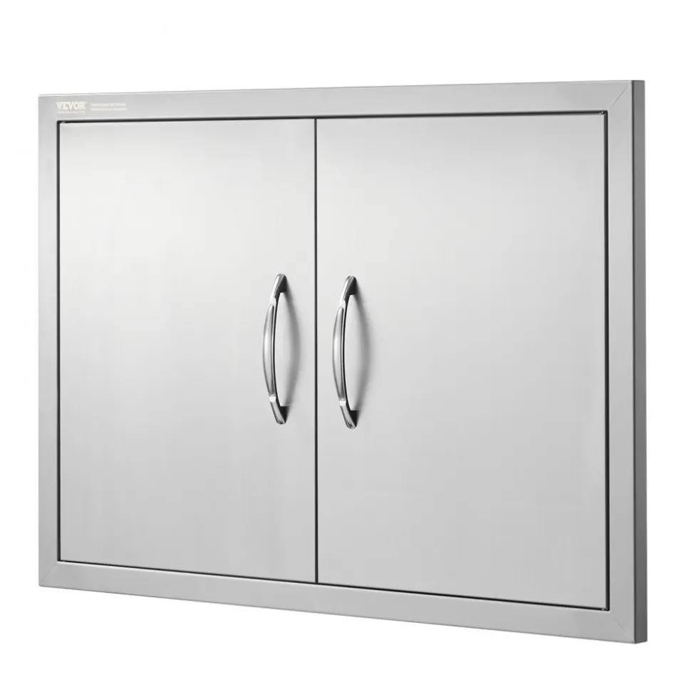 VEVOR BBQ Access Door, 20W x 27H Inch Single Outdoor Kitchen Door, Stainless Steel Flush Mount Door, Wall Vertical Door with Handle, for BBQ Island, Grilling Station, Outside Cabinet