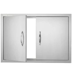 VEVOR BBQ Access Door, 20W x 27H Inch Single Outdoor Kitchen Door, Stainless Steel Flush Mount Door, Wall Vertical Door with Handle, for BBQ Island, Grilling Station, Outside Cabinet