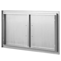 VEVOR BBQ Access Door, 34W x 19H Inch Double Outdoor Kitchen Door, Stainless Steel Flush Mount Door, Wall Vertical Door with Handles, for BBQ Island, Grilling Station, Outside Cabinet